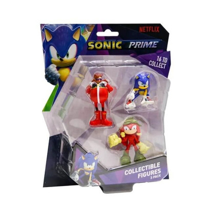 Sonic Prime 6.5cm Collectable Figures 3 Pack Blister (Eggman, Sonic, Knuckles)
