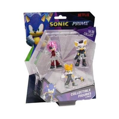 Sonic Prime 6.5cm Collectable Figures 3 Pack Blister (Amy, Rogue, Tails)