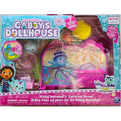 Gabby's Dollhouse Kitty Narwhal's Carnival Room Playset with Figure
