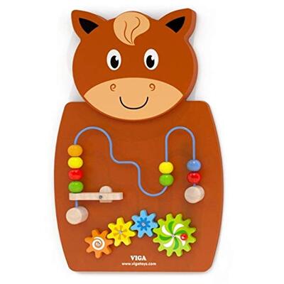 Viga Wooden Wall Game Wire Beads & Gears (Horse) Educational, Motor skills, Activities Toy