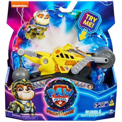 PAW Patrol The Mighty Movie Rubble Bulldozer Vehicle