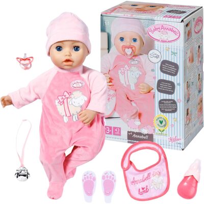 ZAPF Baby Annabell 43cm Interactive Doll Plastic Free Packaging