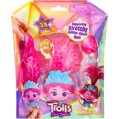 DreamWorks Trolls Band Together Super Squishy Pack Stretchy Hair Poppy