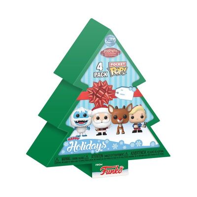 Funko Pocket Pop Rudolph Tree Holiday 4 Pack Box Set