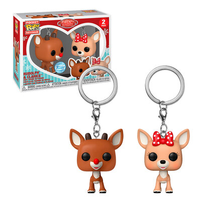 Funko Pocket Pop Keychain Rudolph The Red-Nosed Reindeer Rudolph & Clarice 2 Pack