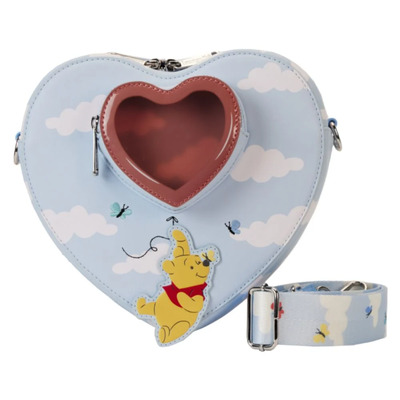 Loungefly Disney Winnie the Pooh Floating Balloons Heart 8" Faux Leather Crossbody Bag