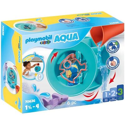 Playmobil 1.2.3 Aqua Water Wheel with Baby Shark 6pc 70636