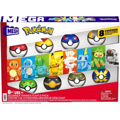 Mega Bloks Construx Pokemon Beginner Trainer Team 8-Pack - 191pcs