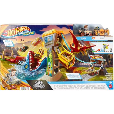 Hot Wheels Racerverse Die-Cast Jurassic World Blue's Raptor Rush Track Set