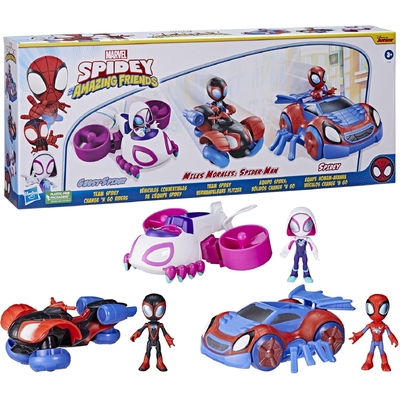Marvel Spidey and His Amazing Friends Team Spidey Change ?? Go Riders Playset