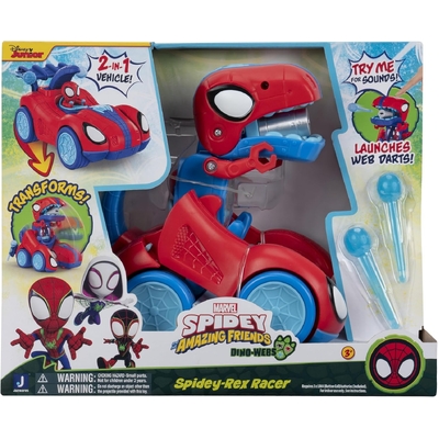 Marvel Spidey & His Amazing Friends Dino Webs Spidey-Rex Racer Transforming Vehicle