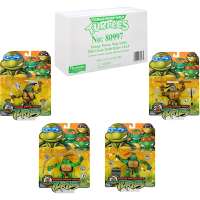 TMNT Teenage Mutant Ninja Turtles 2003 Classic Turtle Figure 4-Pack Set