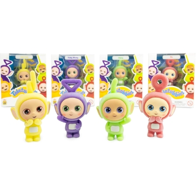 Teletubbies 4-Pack Set with Tinky Winky, Dipsy, Laa-Laa, Po 2.5-inch Flocked Figures