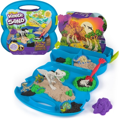Kinetic Sand Dino Fossil T- Rex Dig Case