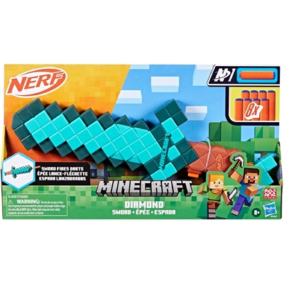 Nerf Minecraft Diamond Sword Dart Blaster