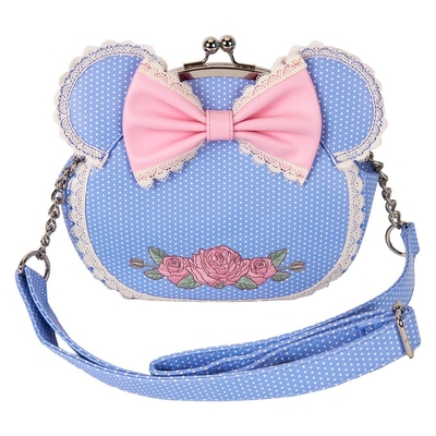 Loungefly Minnie Mouse Floral and Lace Kisslock Crossbody Bag