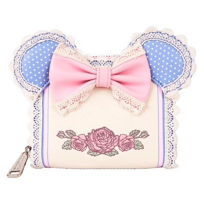 Loungefly Minnie Mouse Floral and Lace Zip Around Wallet