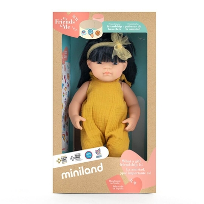 Miniland Educational My Friends & Me Baby Doll Asian Girl Dressed 38cm