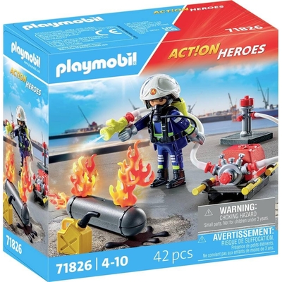 Playmobil Action Heroes Firefighter with Water Pump 42pc 71826
