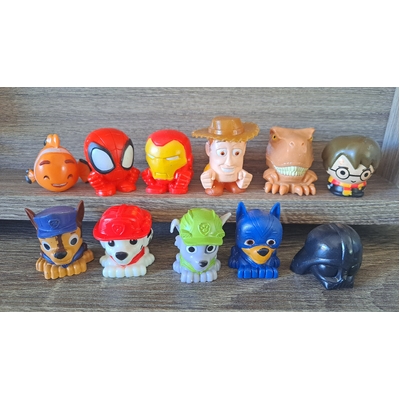 11x Mashems Paw patrol, Jurassic, Ironman, spider man, Woody, Harry potter