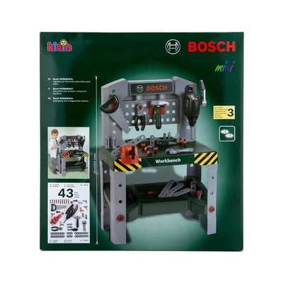Bosch Mini Workbench Deluxe with Mechanical Drill Pretend Play Toy