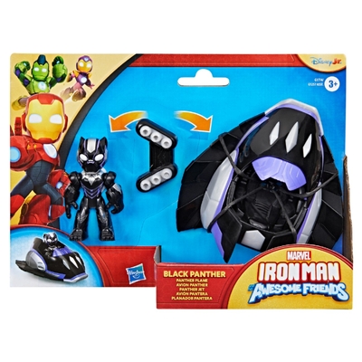 Marvel Iron Man and his Awesome Friends Black Panther Plane Action Figure & Toy Vehicle