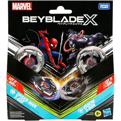 Beyblade X Marvel Collab: Spider-Man 3-60F vs. Venom 3-80N