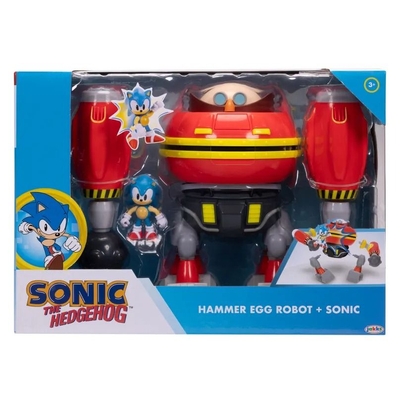 Sonic the Hedgehog Hammer Egg Robot with Sonic Deluxe 2.5" Figure Playset