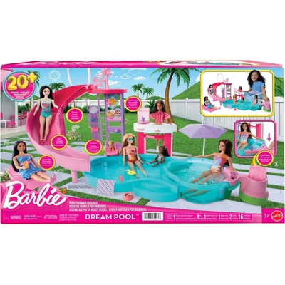 Barbie Dream Pool Playset with Slide & Bubbling Hot Tub JFP01