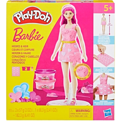 Play-Doh Barbie Hearts & Hair Doll Set