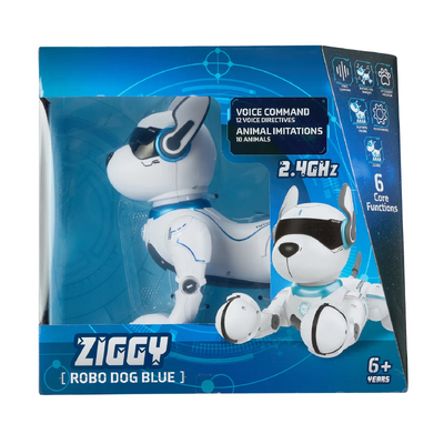 Ziggy Robo Dog Blue Interactive Toy