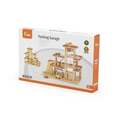 Viga Wooden Multi Level Parking Garage Playset