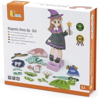 Viga Wooden Magnetic Dress Up Girl Set