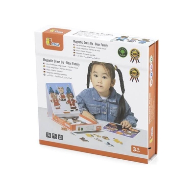 Viga Wooden Magnetic Dress Up Bear Family Set