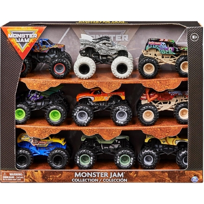 Monster Jam Official 9-Pack of 1:64 Scale Die-Cast Monster Trucks