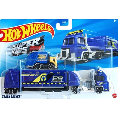 Hot Wheels Super Rigs Trash Basher 1:64 Diecast Vehicle Set