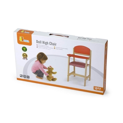 Viga Wooden Toys Pretend Play - Doll High Chair Red