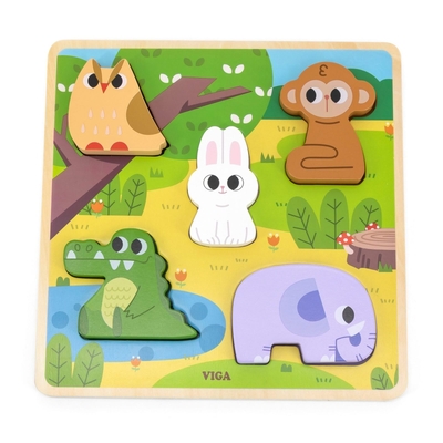 Viga Wooden Educational Toys Forest Tactile Puzzle
