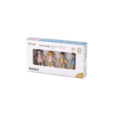 VIGA PolarB Wooden Pretend Play Toy Doll Family 4pc