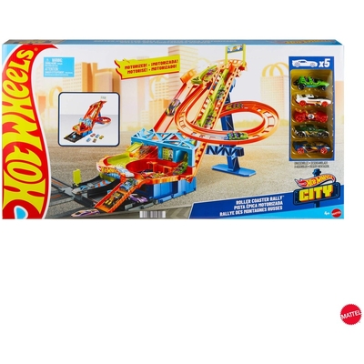 Hot Wheels City Roller Coaster Rally Track Set