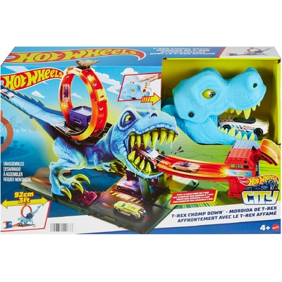 Hot Wheels City T-Rex Chomp Down playset