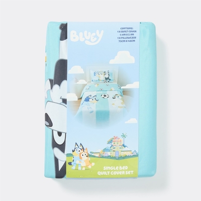 Bluey Quilt Cover Set Single Bed - Soccer
