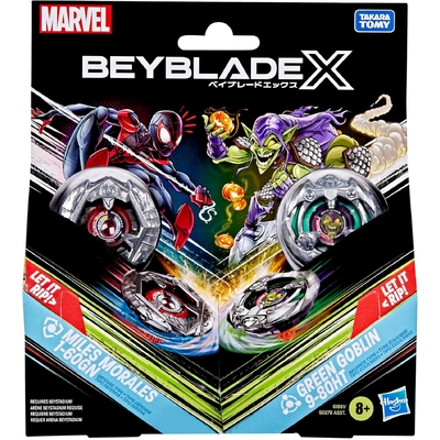 Beyblade X Marvel Collab: Miles Morales 1-60GN vs. Green Goblin 9-80HT