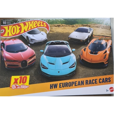 Hot Wheels HW European Race Cars Diecast Car 10-Pack HYM96