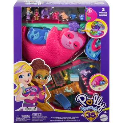 Polly Pocket Sloth Family 2-in-1 Purse Wearable Compact