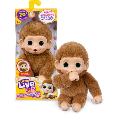 Little Live Pets My Baby Monkey Mini Interactive Toy - Pepi Peach