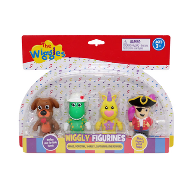 THE Wiggles Wiggly Figurine Pack Set of 4 Wags, Dorothy, Shirely, Captain Feathersword