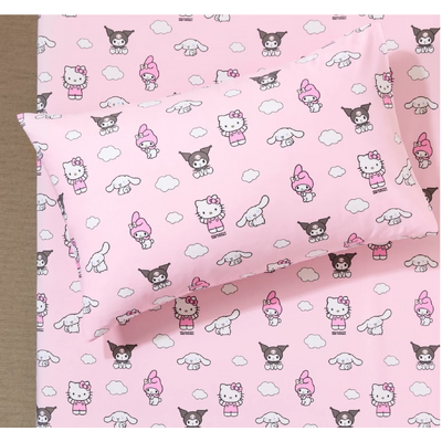 Hello Kitty & Friends Fitted Sheet Set - Double Bed
