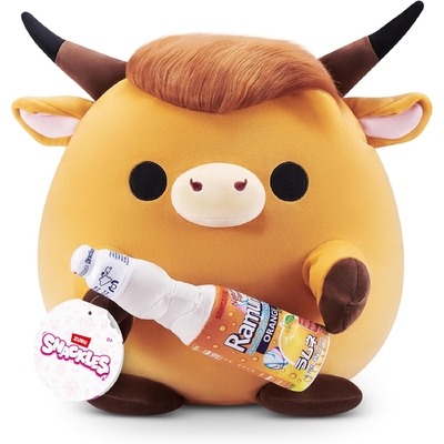 Snackles 8" Robbie Highland Cow with Sangaria O-mazing Orange Ramune Plush