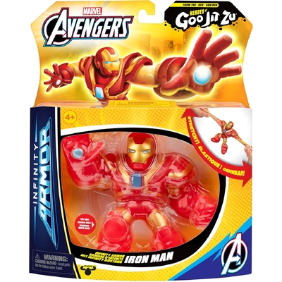 Heroes of Goo Jit Zu Marvel Infinity Armor Iron Man Stretchy Action Figure